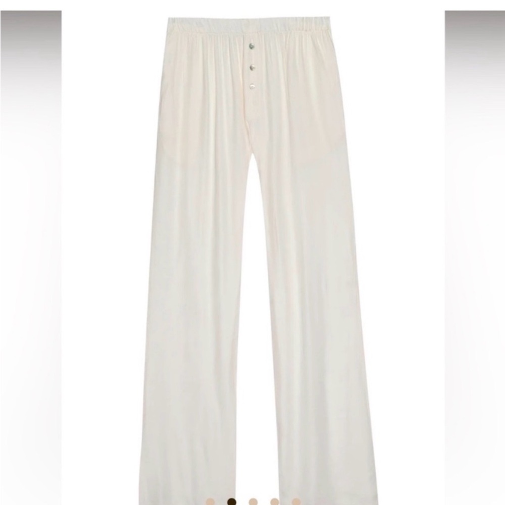 DONNI. Cream Wide-Leg Pants